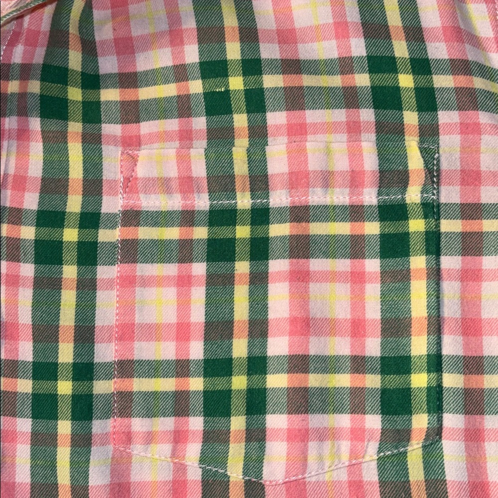 Vintage 1946 Preppy Plaid Button-Up Shirt Tropical Green Charleston Pink Lrg EUC - Picture 8 of 13